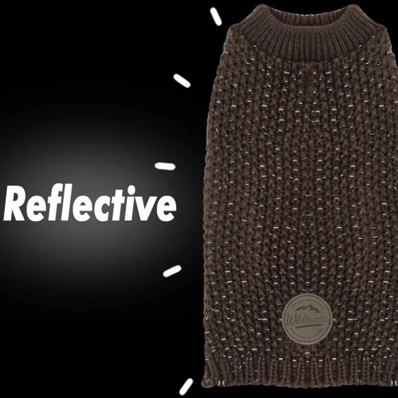 KYEESE Reflective Dog Sweater Cocoa Brown Sz Medium NWT - Picture 7 of 14